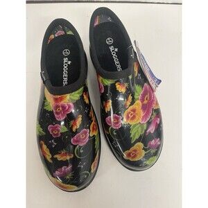 Sloggers Black Pansy Waterproof Shoe Women's Garden NWT Size 9